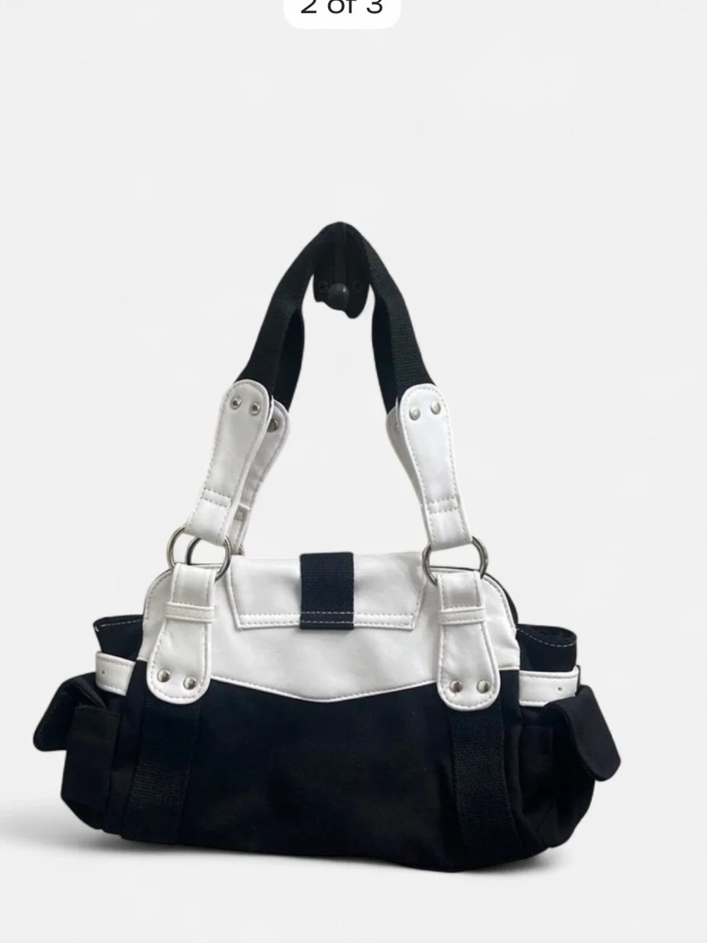 Black and Silver Women's Shoulder Bag